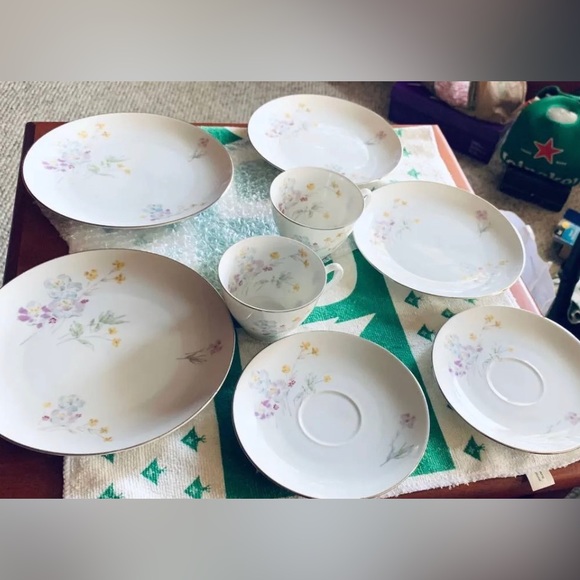 Vintage Leila by Toscport Czechoslovakia Fine China Decor Plate Sauce 8ct Set - Picture 10 of 10